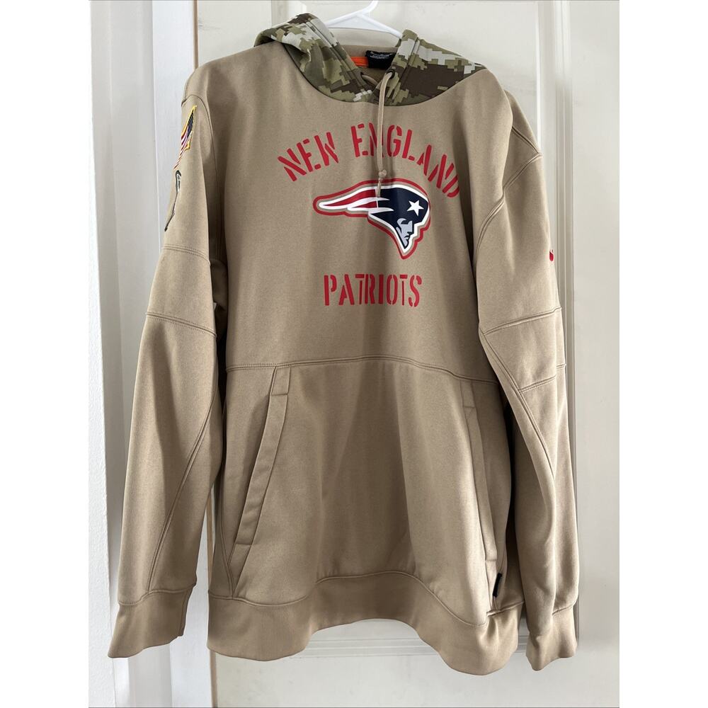 Nike New England Patriots Salute to Service Tan Camo Hoodie XL